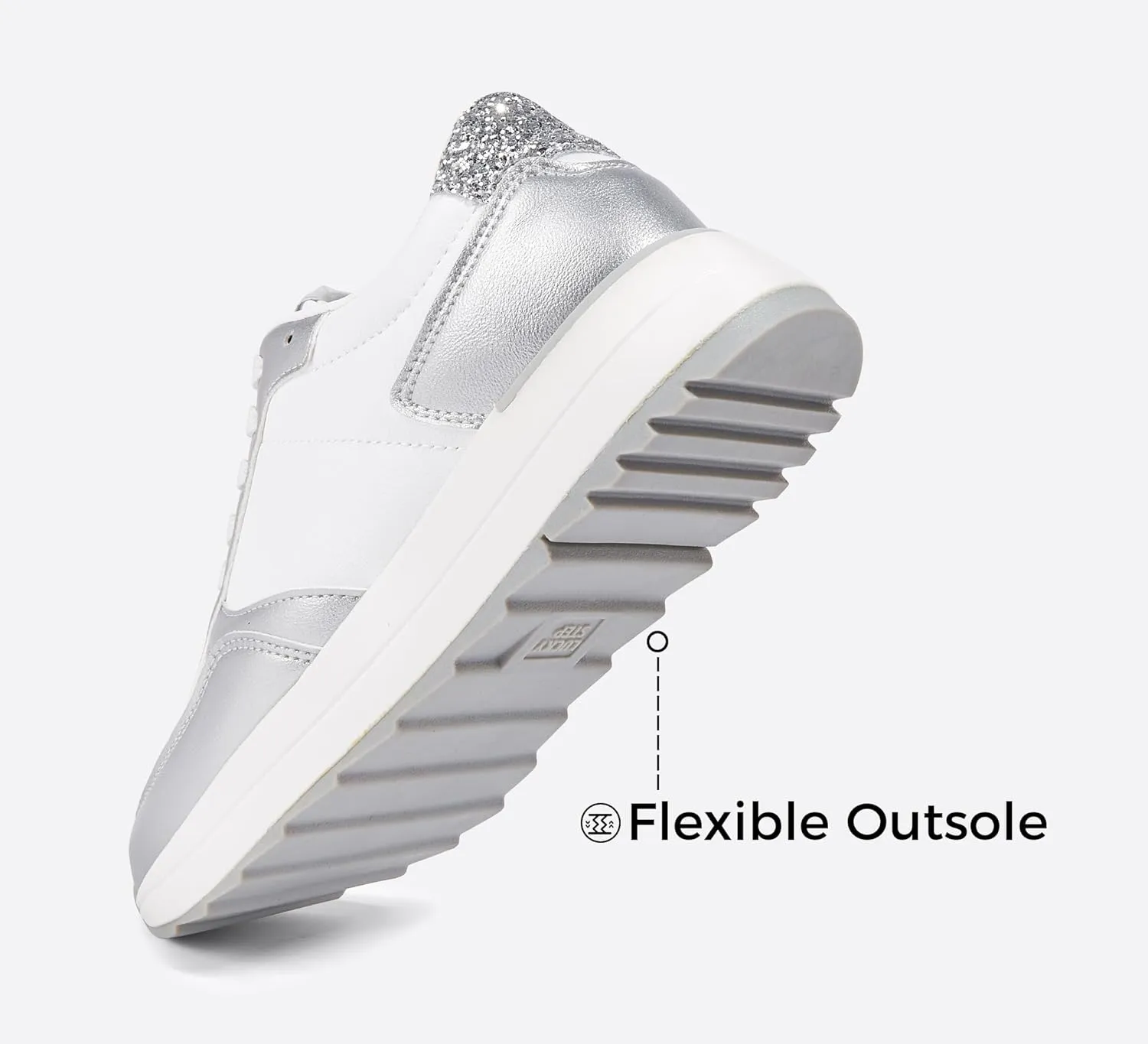 LUCKY STEP Women's Platform Fashion Sneakers Retro Neutral Classic Trainers Colorblock Casual Lace-up Stylish Tennis Chunky Walking Shoes