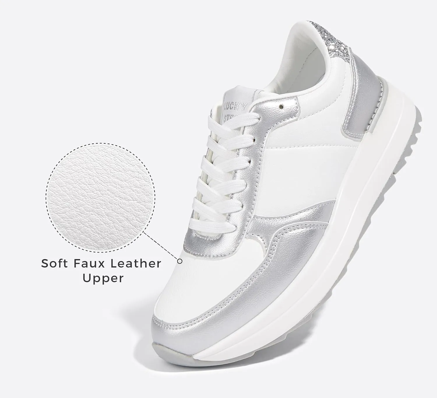 LUCKY STEP Women's Platform Fashion Sneakers Retro Neutral Classic Trainers Colorblock Casual Lace-up Stylish Tennis Chunky Walking Shoes
