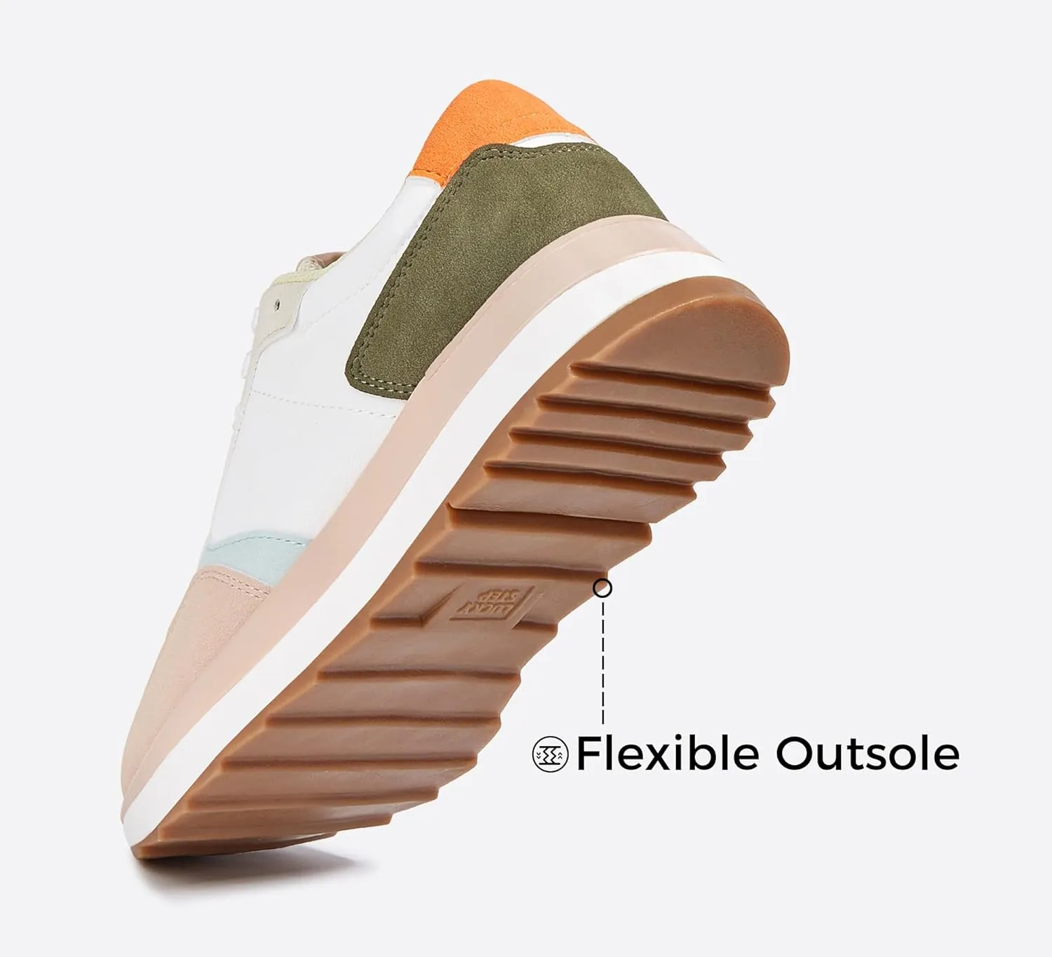 LUCKY STEP Women's Platform Fashion Sneakers Retro Neutral Classic Trainers Colorblock Casual Lace-up Stylish Tennis Chunky Walking Shoes