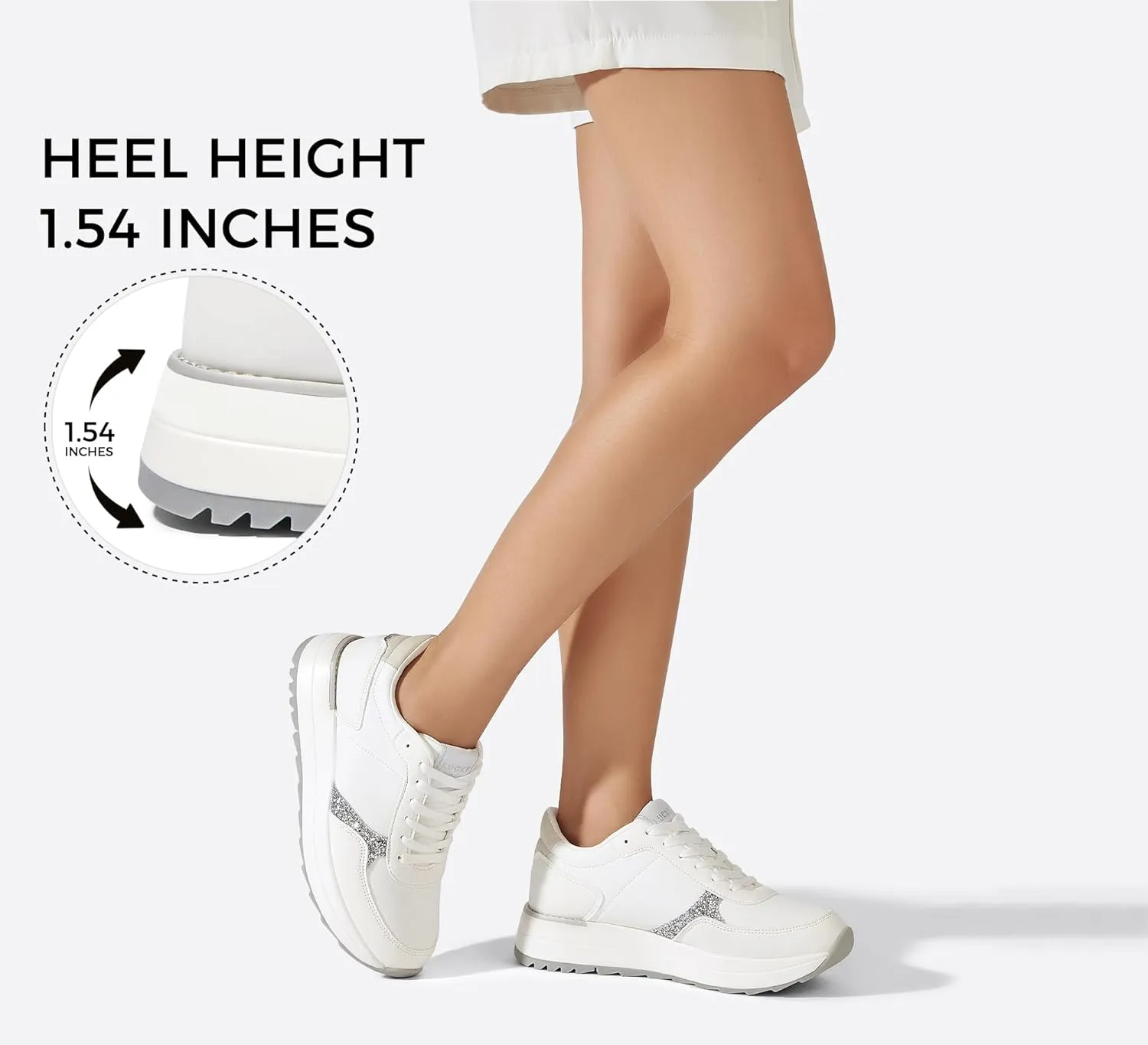 LUCKY STEP Women's Platform Fashion Sneakers Retro Neutral Classic Trainers Colorblock Casual Lace-up Stylish Tennis Chunky Walking Shoes
