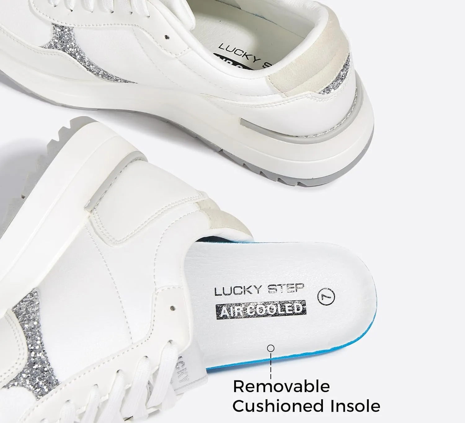 LUCKY STEP Women's Platform Fashion Sneakers Retro Neutral Classic Trainers Colorblock Casual Lace-up Stylish Tennis Chunky Walking Shoes