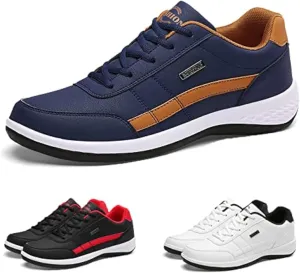 Lymphvity Men Kilboot Orthopedic Shoes Lace-Up Sneakers,Extended Width Foot and Heel Comfortable Breathable Anti-Slip Low Top Walking Shoes