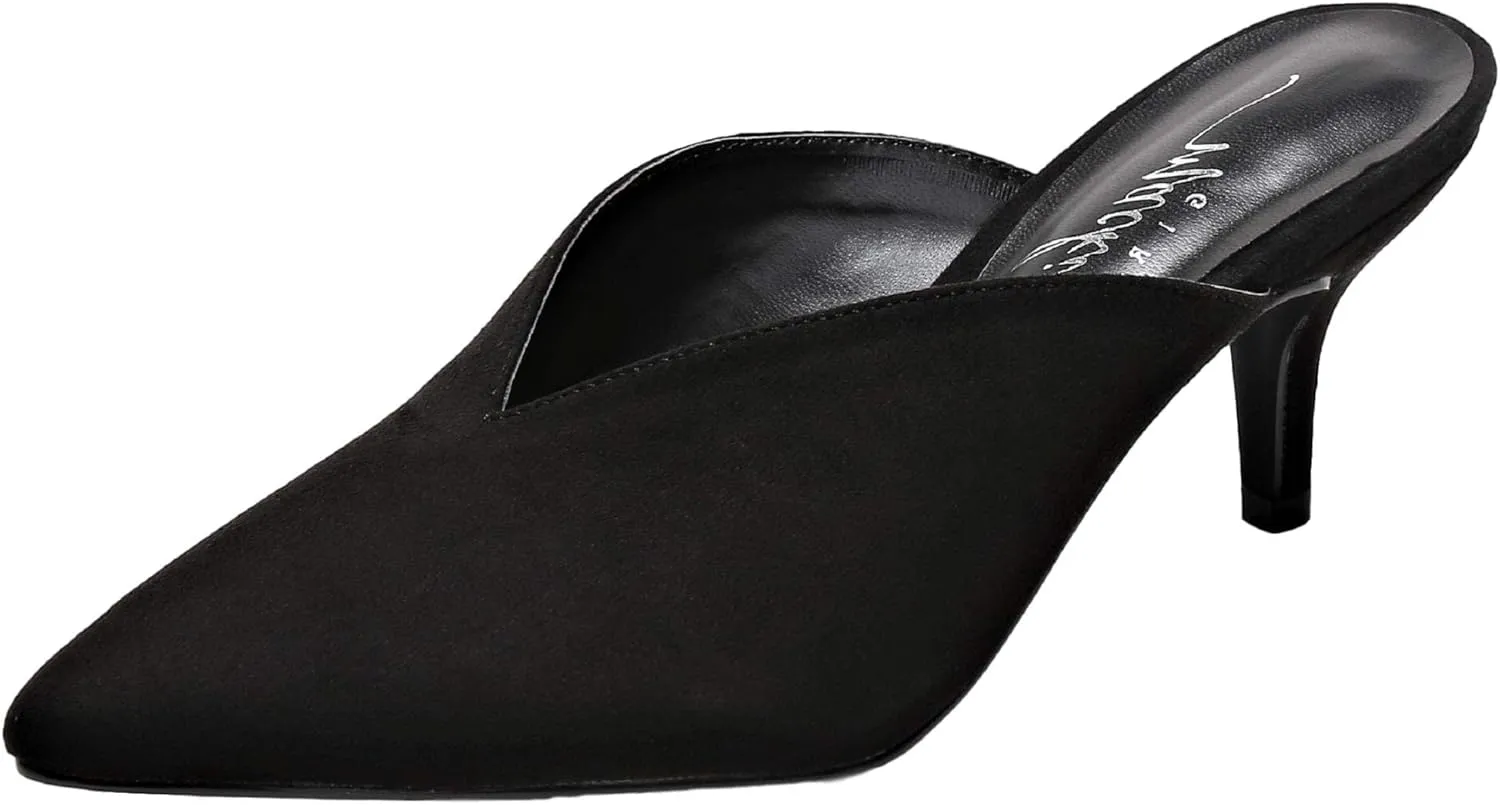 MACKIN J G224-1 Women Pointed Toe Slip On Kitten Low Heel Mules Pumps Slides