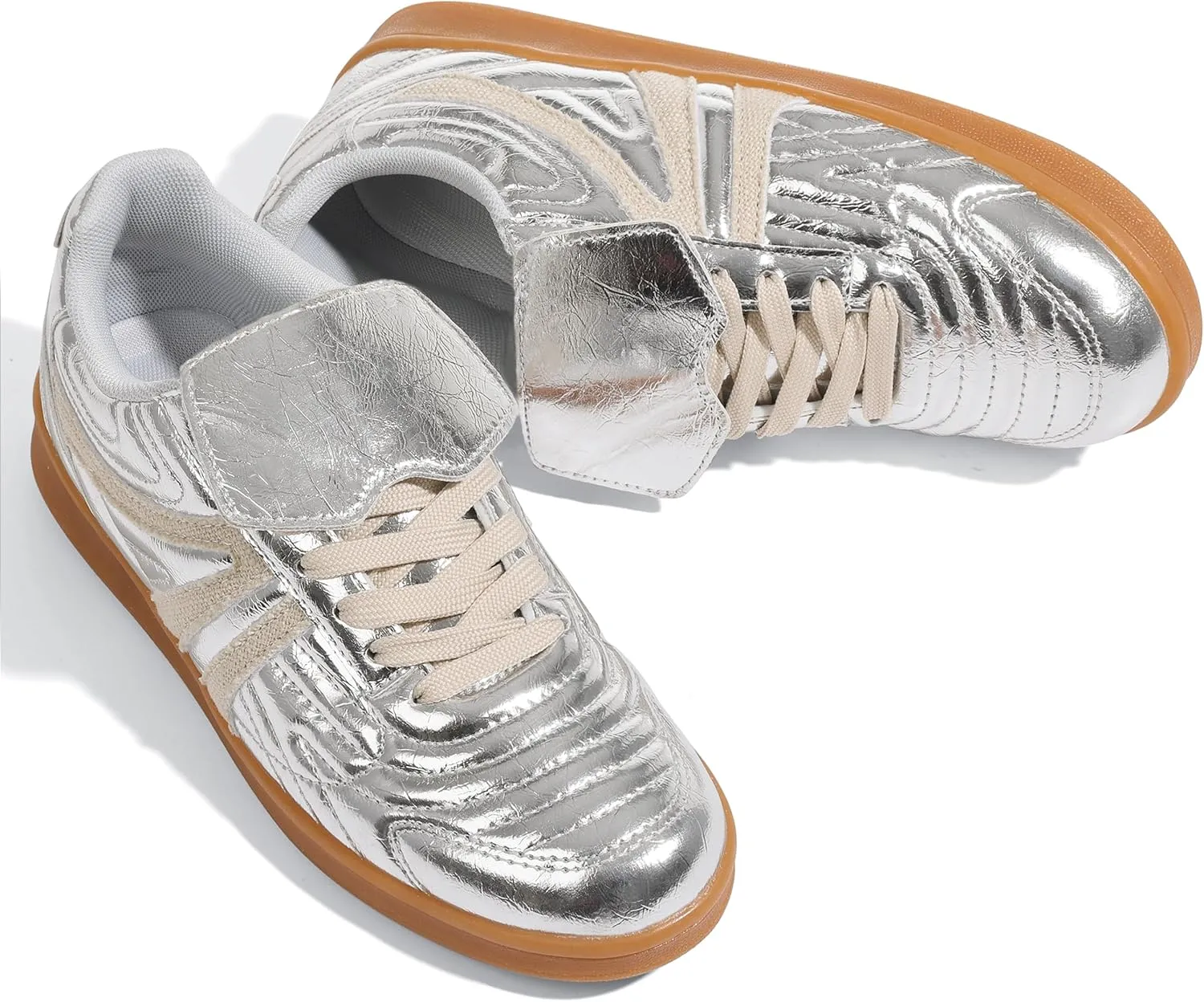 Mattiventon Women's Fashion Sneakers Casual Tennis Shoes Comfortable Retro Sneakers Lace-up Low Top Non-Slip Walking Shoes for 2025 Trendy