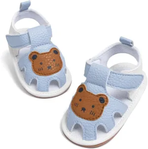 Meckior Baby Infant Boy Girl Sandals Newborn Non-Slip Soft Rubber Sole Sandals for Baby Boys Open-Toe Outdoor Casual Summer First Walkers Shoes