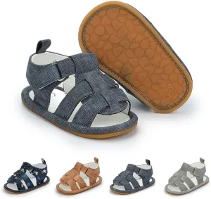 Meckior Baby Infant Boy Girl Sandals Newborn Non-Slip Soft Rubber Sole Sandals for Baby Boys Open-Toe Outdoor Casual Summer First Walkers Shoes