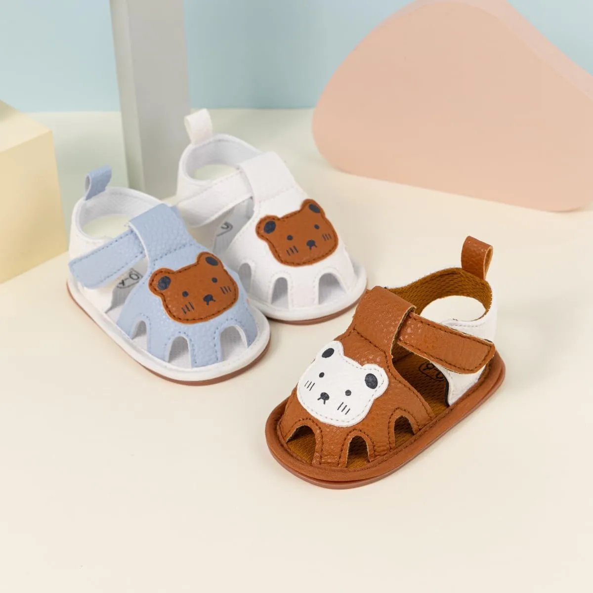 Meckior Baby Infant Boy Girl Sandals Newborn Non-Slip Soft Rubber Sole Sandals for Baby Boys Open-Toe Outdoor Casual Summer First Walkers Shoes