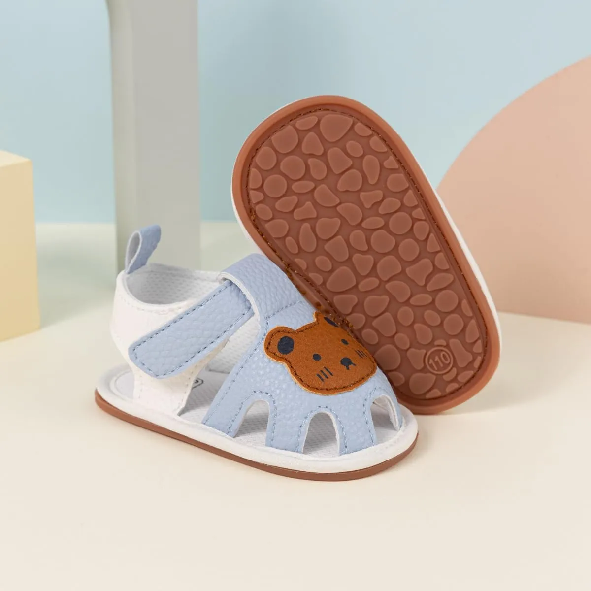 Meckior Baby Infant Boy Girl Sandals Newborn Non-Slip Soft Rubber Sole Sandals for Baby Boys Open-Toe Outdoor Casual Summer First Walkers Shoes