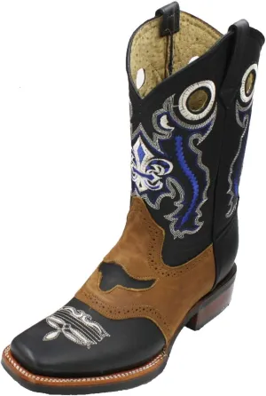 Men Genuine Cowhide Leather Cowboy Rodeo Western Boots
