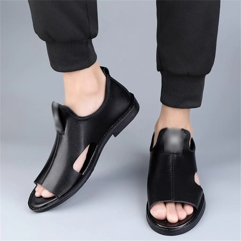 Men Sandals Genuine Leather Sandals Man Beach Shoes Outdoor Not Slip Light Slippers Men's Sandals(43)