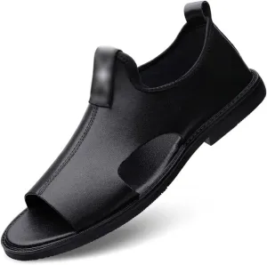 Men Sandals Genuine Leather Sandals Man Beach Shoes Outdoor Not Slip Light Slippers Men's Sandals(43)