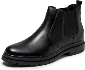Mens Chelsea Dress Boots Classic Fashion Casual Leather Slip On Ankle Boot for Men