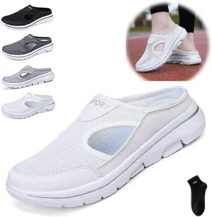 Men's Comfort Breathable Support Sports Sandals, Heelless Air Breathable Mesh Sport Sandals, High Elasticity Non-Slip Walking Shoes for Mens and Womens