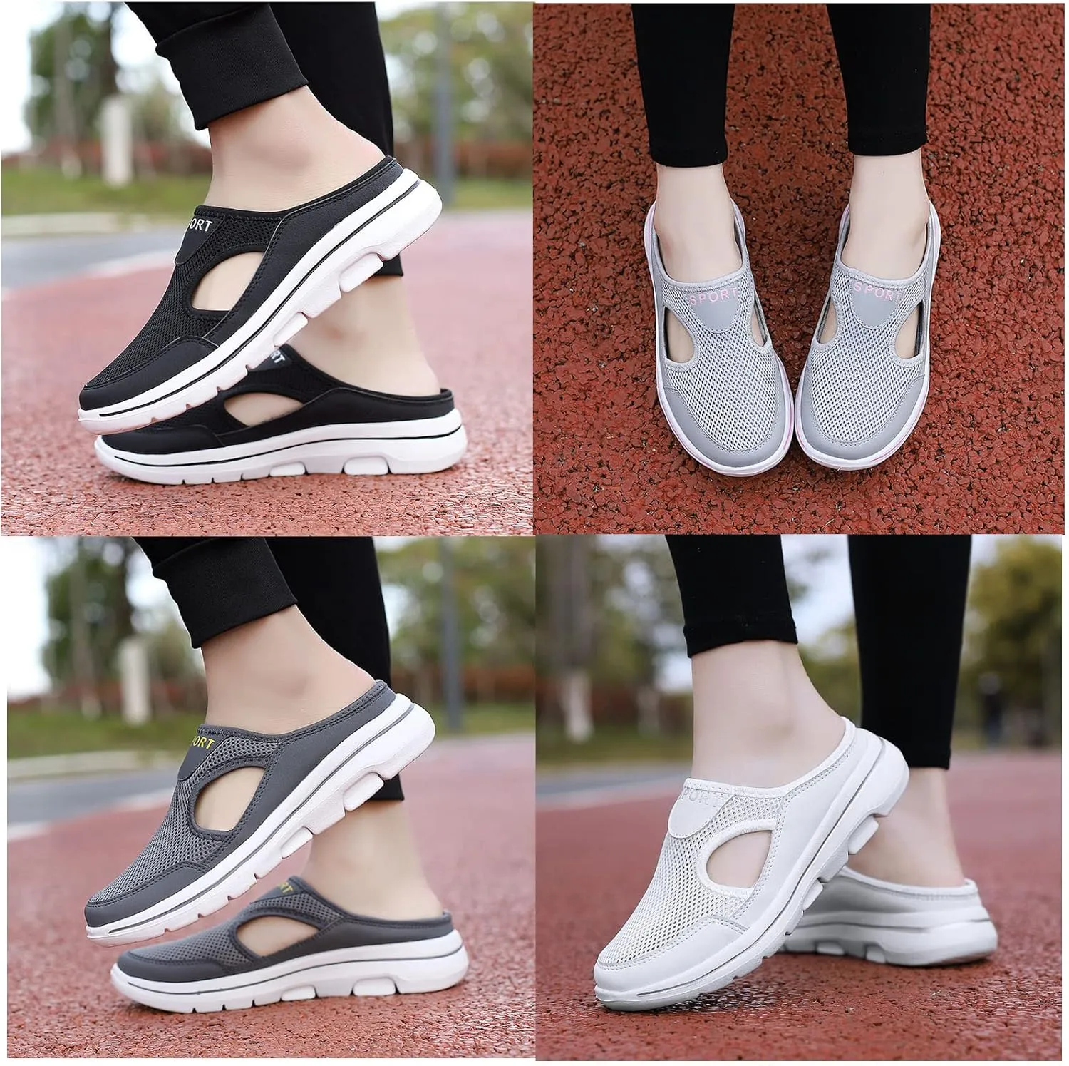 Men's Comfort Breathable Support Sports Sandals, Heelless Air Breathable Mesh Sport Sandals, High Elasticity Non-Slip Walking Shoes for Mens and Womens