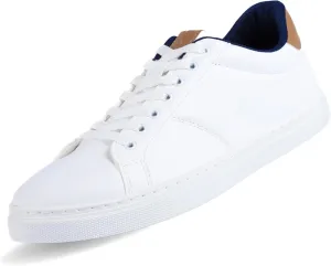 Men's Fashion Everyday Sneakers with Comfortable Memory Foam Insoles - Stylish & Durable White Sneakers for Men, Ideal for Casual Wear - Men's White/Black Shoes