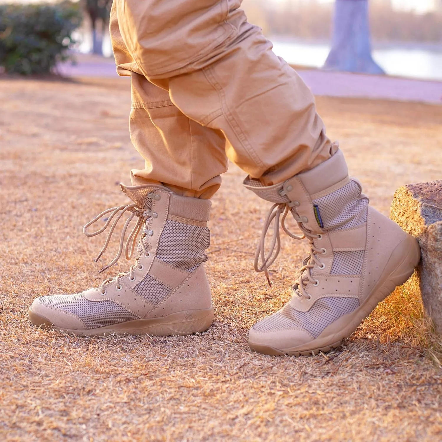 Men's LD Lightweight Combat Boots Microfiber/Suede Leather Military Tactical Boots