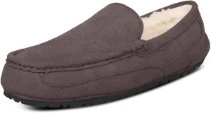 Mens Moccasin Slippers House Slippers for Men Slip-On Mens Loafers Breathable Suede Cozy Fur Lined Loafers for Men for Indoor & Outdoor