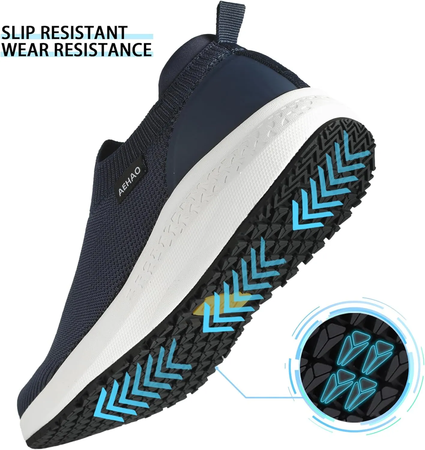 Men's Non Slip Work Shoes Restaurant Waterproof Chef Shoe for Kitchen Hospital Slip-Resistant Air Cushion Sneakers with Easy-Clean Modern Design Breathable Lightweight
