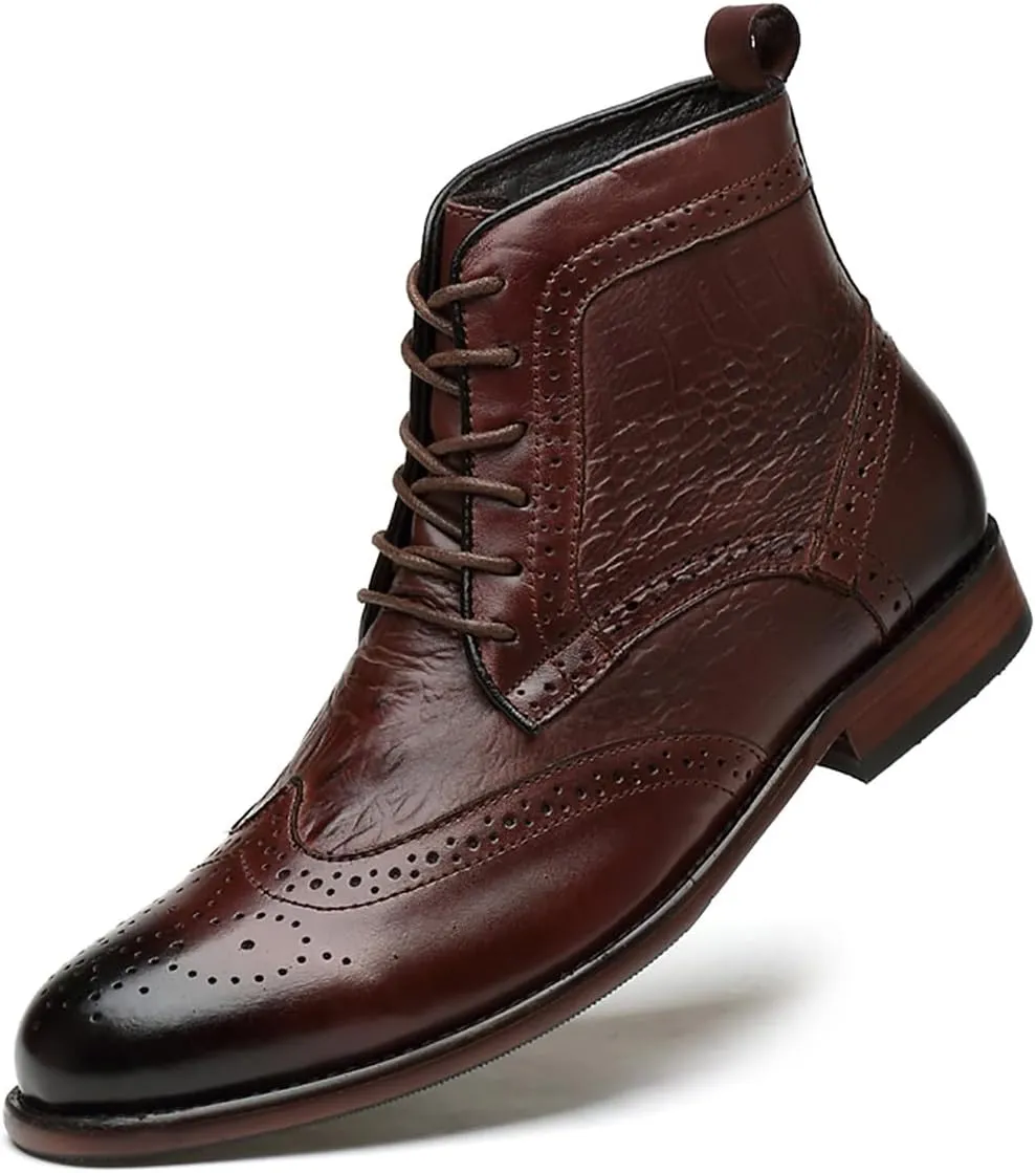 Men's Oxfords Boots Dress Casual Leather Fashion Wingtips Brogues Chelsea Boots Tuxedo Ankle Danner Boots for Men