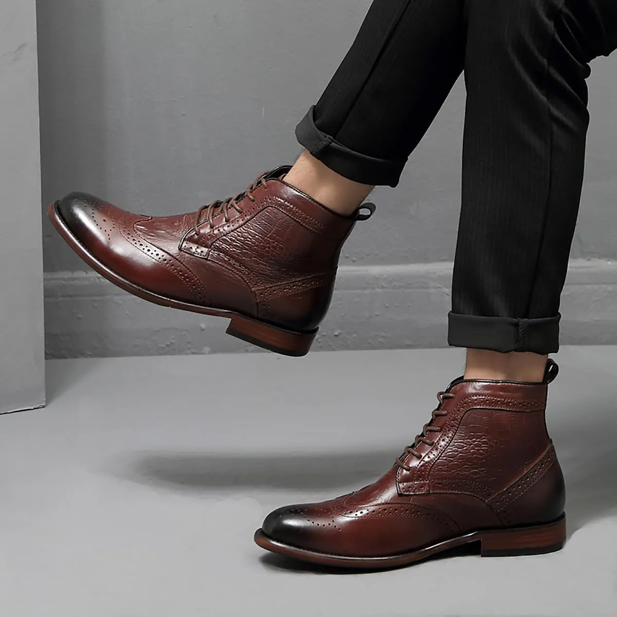 Men's Oxfords Boots Dress Casual Leather Fashion Wingtips Brogues Chelsea Boots Tuxedo Ankle Danner Boots for Men