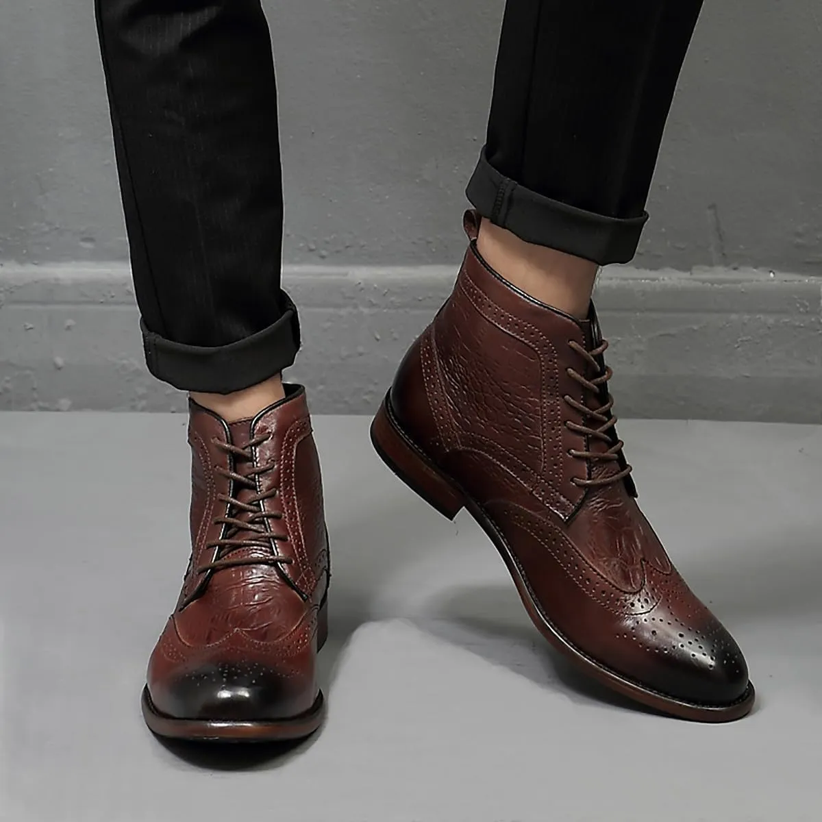 Men's Oxfords Boots Dress Casual Leather Fashion Wingtips Brogues Chelsea Boots Tuxedo Ankle Danner Boots for Men