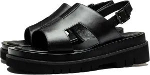 Men's Platform Leather Sandals - Height Increase Casual Shoes with Trendy Design