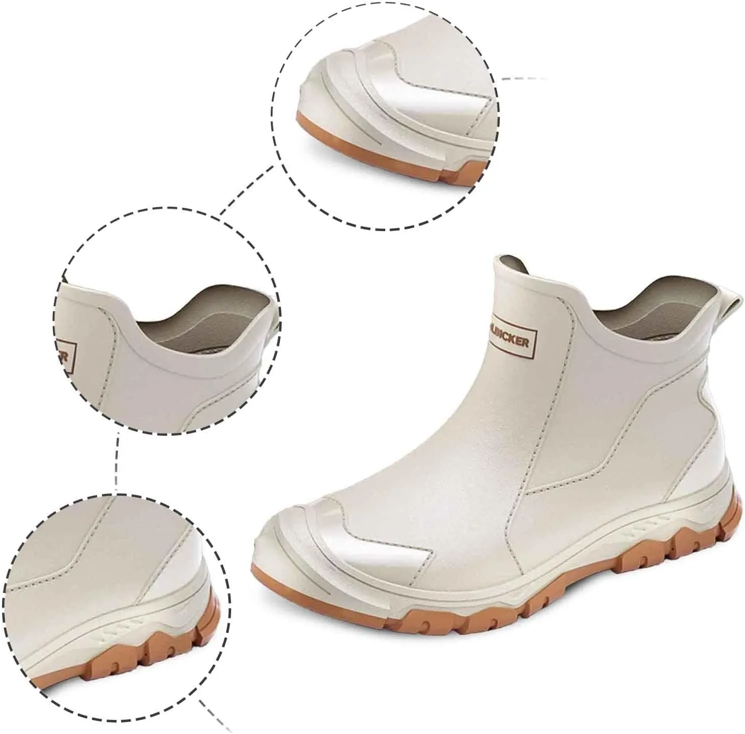 Men's Rain Boots for Outdoor Activities Gardening Hiking with Slip Sole Comfortable Mid Calf Design