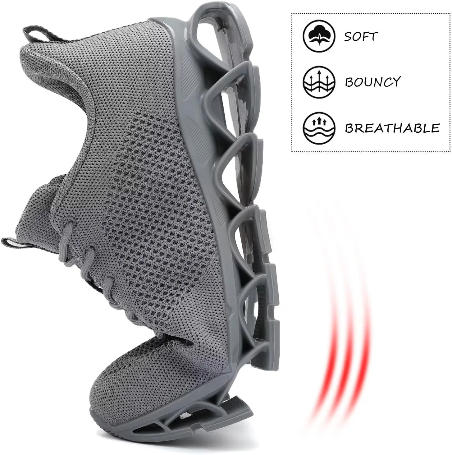 Mens Walking Shoes Blade Non Slip Fashion Sneakers Breathable Mesh Soft Sole Casual Athletic Running Sport Shoes