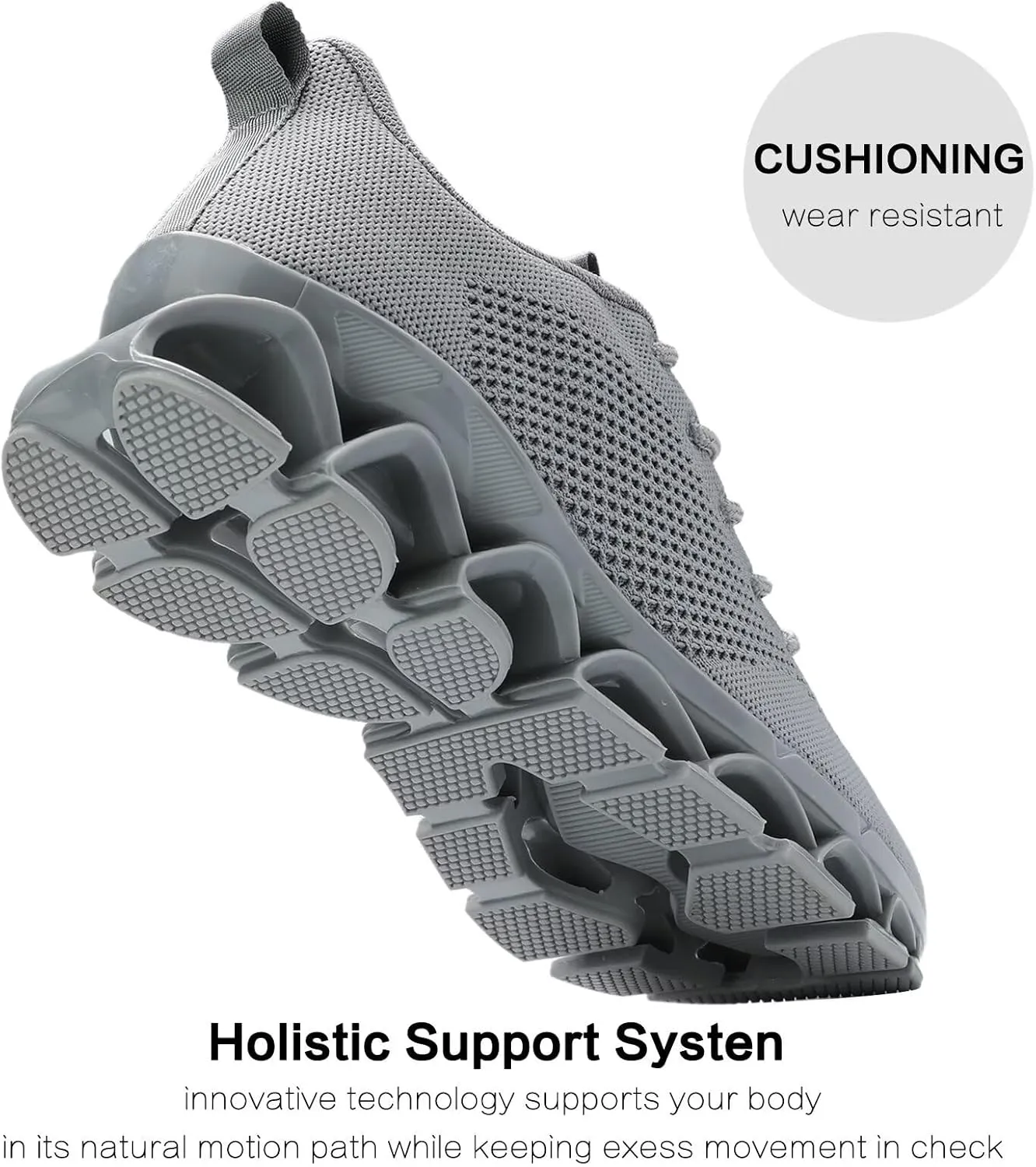 Mens Walking Shoes Blade Non Slip Fashion Sneakers Breathable Mesh Soft Sole Casual Athletic Running Sport Shoes
