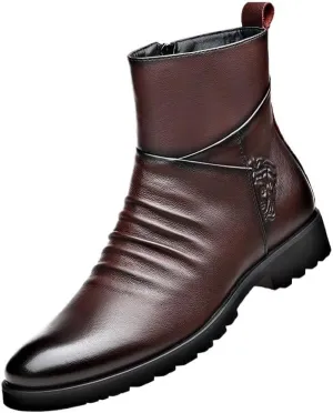 Men's Winter Thermal Boots Waterproof Nylon Upper with Thinsulate Insulation and Anti-Ice Traction Lug Sole