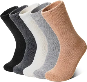 Merino Wool Socks for Women 5 Pairs Warm Winter Hiking Thick Thermal Cozy Boot Work Soft Ladies Crew Socks