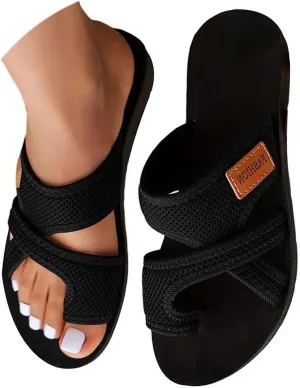 Mesh Sandals for Women Orthowalk Shoes Orthopedic Arch Support Beach Breathable Comfortable Wide Hollow Slides