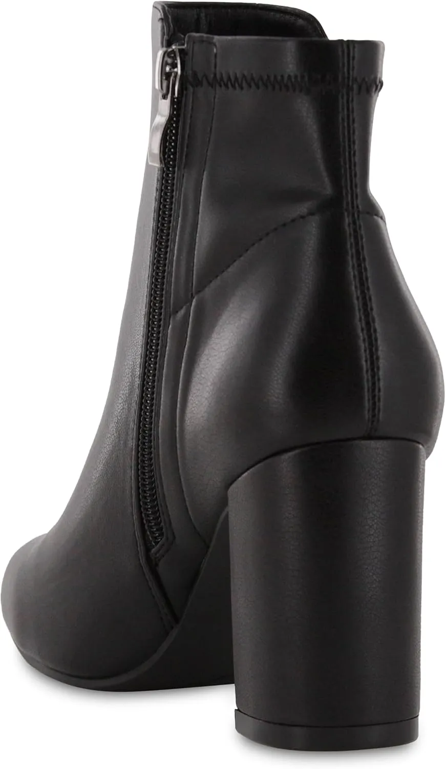 MIA Shoes Carla Womens Vegan Leather Ankle Boots with Heel