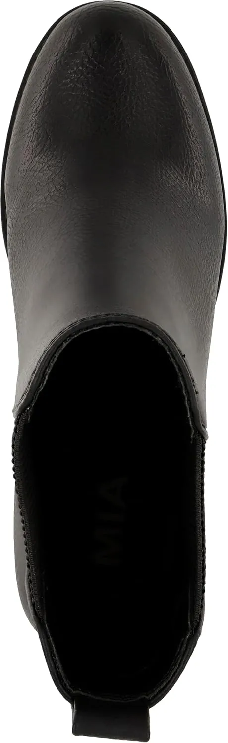 MIA Shoes Carla Womens Vegan Leather Ankle Boots with Heel