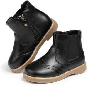 Miamooi Toddler Girls Boys Combat Ankle Boots Little Kid Waterproof Outdoor Chelsea Fall Booties Leather Comfort Shoes (Toddler/Little Kid)