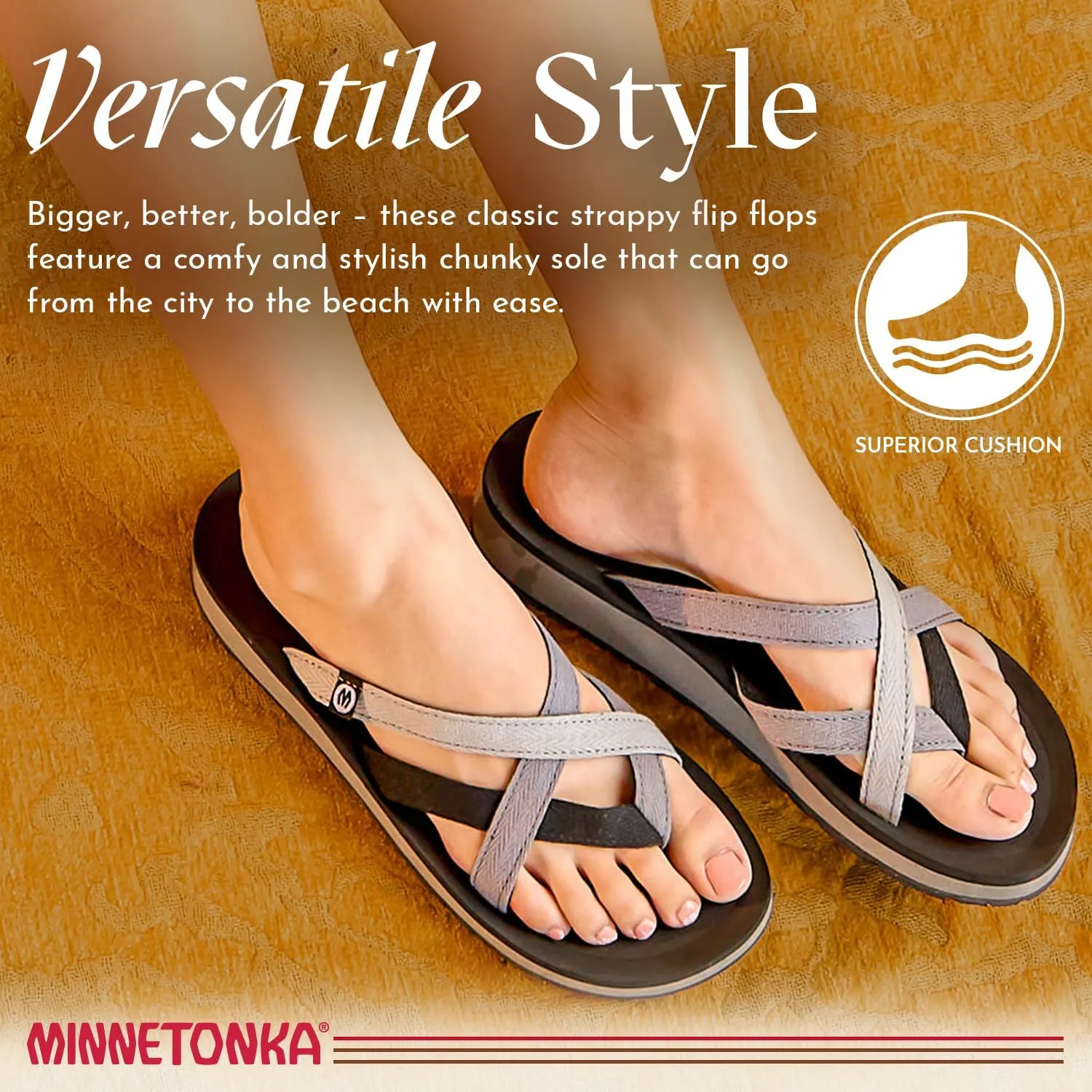 Minnetonka Hanna 2.0 - Summer Sandals for Women with a Classic Flip-Flop Design, Contoured Footbed, and Comfortable Straps