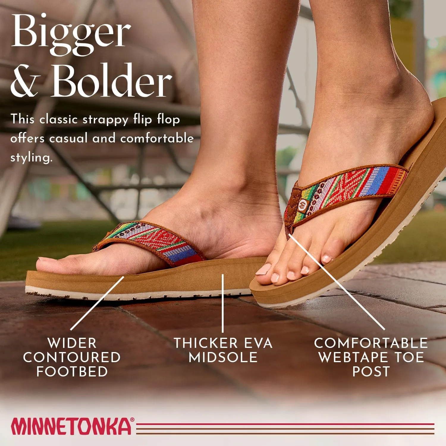 Minnetonka Hedy 2.0 - Summer Sandals for Women with a Classic Flip-Flop Design, Contoured Footbed, and Comfortable Straps