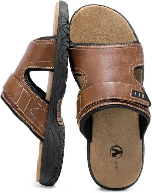 MIXIN Mens Slide Sandals Casual Slip On Beach Sandals with Adjustable Strap for Summer