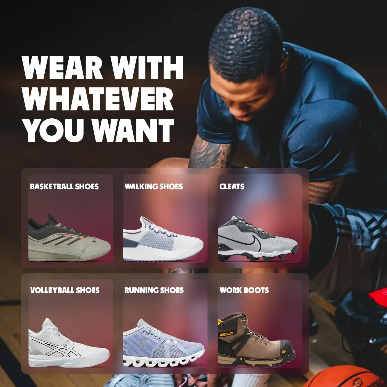 MOVE Baseline - All-Purpose Insoles - Sock Liner - Ultra Thin Shock Absorption - Maximum Freedom of Movement and Energy Return for Cleats, Shoes, Running, Basketball, Baseball (M10-10.5/WM11.5-12)