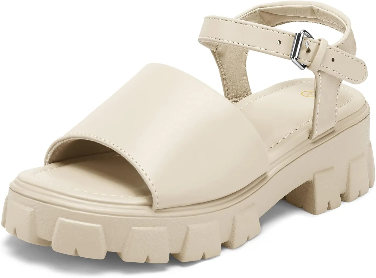 mysoft Women's Platform Chunky Sandals Lug Sole Open Toe with Buckle Ankle Strap