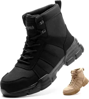 Nasogetch Mens Work Boots Steel Toe Boots for Men Women Comfortable Lightweight Indestructible Shoes Non-Slip Construction Boots Safety