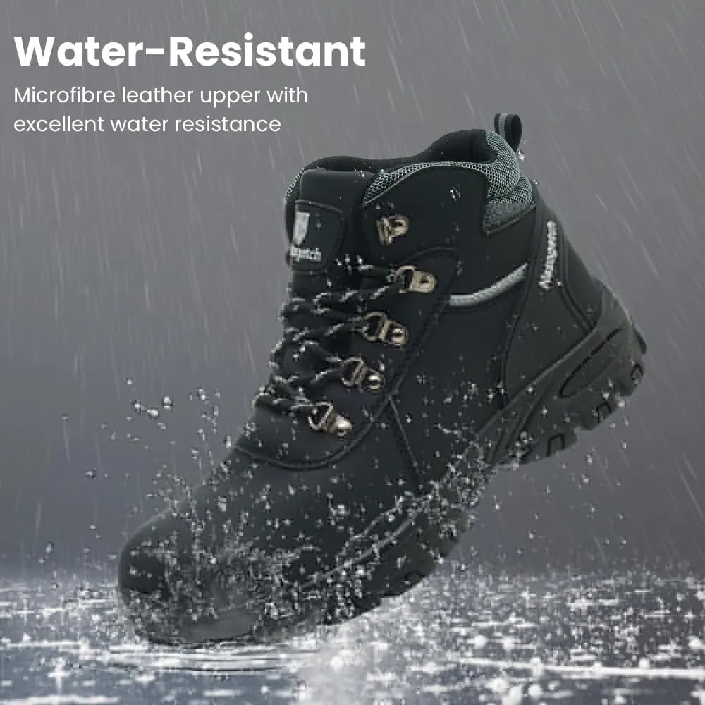 Nasogetch Steel Toe Boots for Men Women Work Boots Comfortable Lightweight Steel Toe Shoes Puncture Proof Non Slip Work Shoes Fleece-Lined
