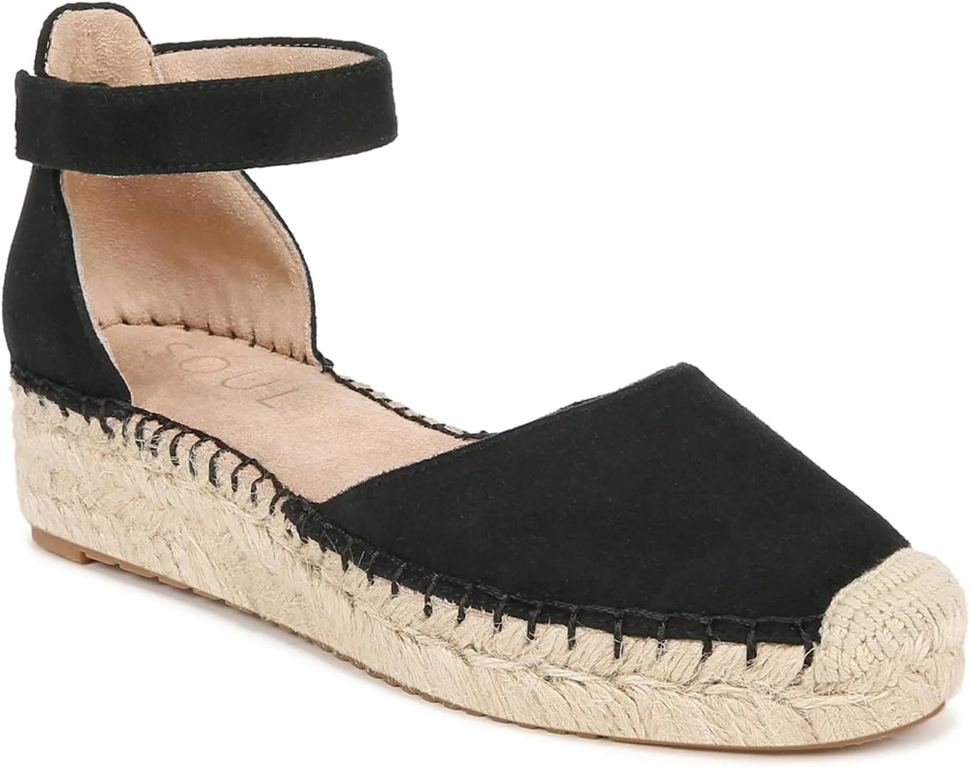 Naturalizer Soul Women's Wren Ankle Strap Low Heel Espadrille Sandal