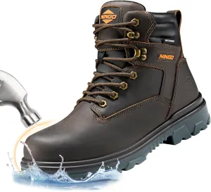 NINGO Steel Toe Work Boots for Men, Waterproof Work Boot with Puncture Proof, Oil & Slip Resistant, Comfortable Mens Construction Boots with EH Protection, Leather Shoes for Industrial