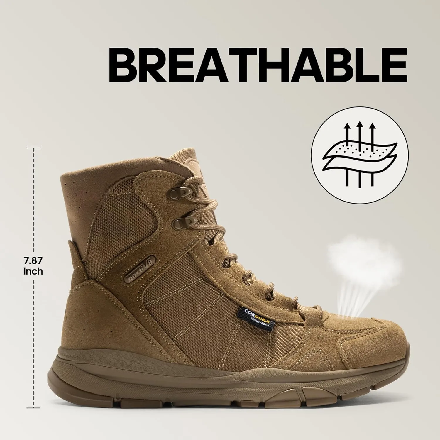 NORTIV 8 Men's Lightweight Military Tactical Work Boots Outdoor Hiking Motorcycle Combat Boots