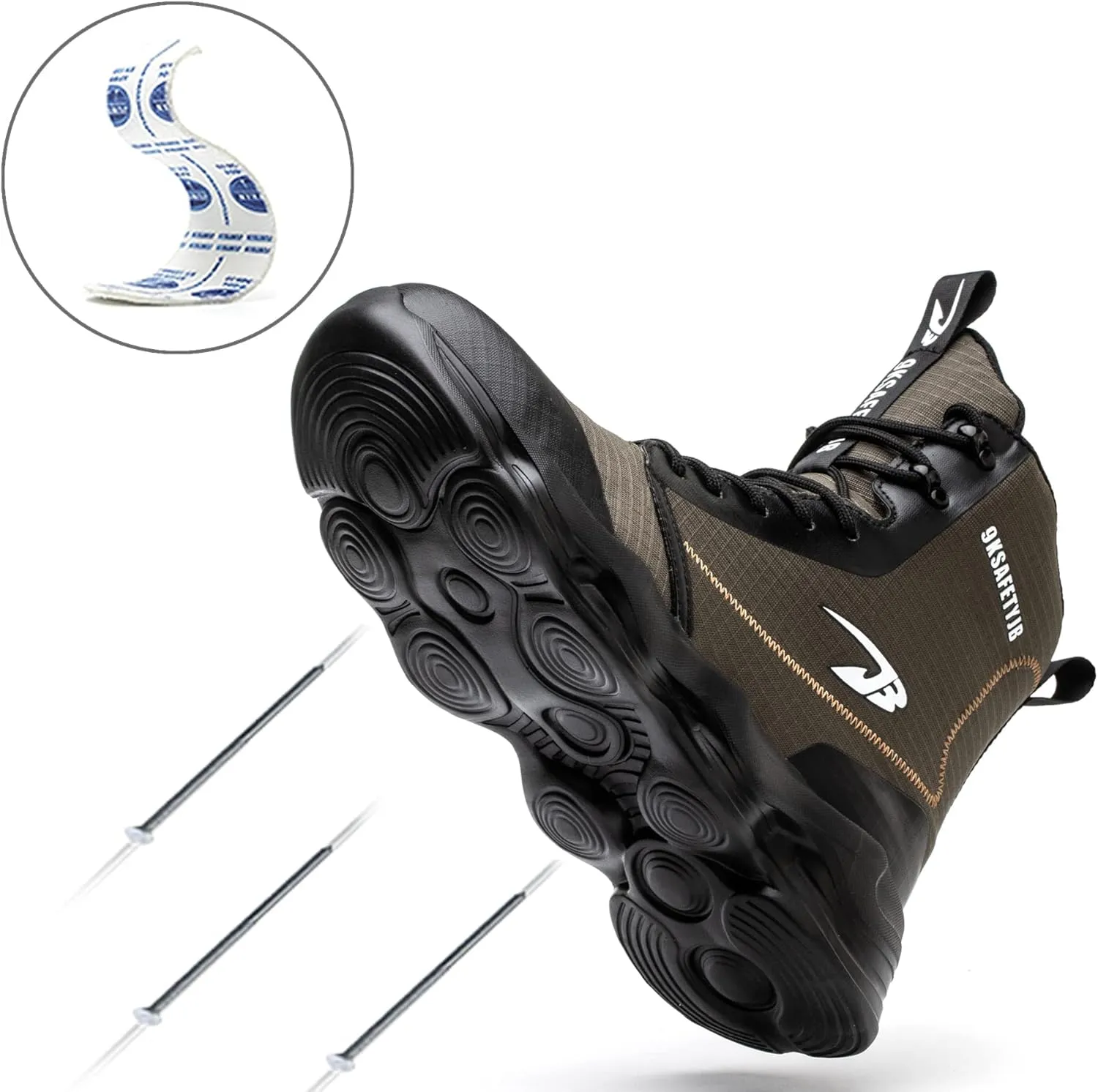 Nutropa Steel Toe Boots for Men Women, Lightweight Work & Safety Shoes Outdoor Protection Footwear Puncture Proof Industrial and Construction Shoes