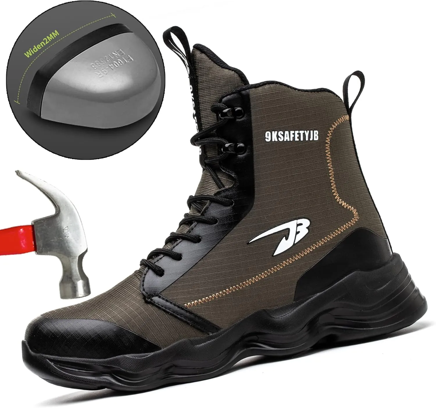Nutropa Steel Toe Boots for Men Women, Lightweight Work & Safety Shoes Outdoor Protection Footwear Puncture Proof Industrial and Construction Shoes