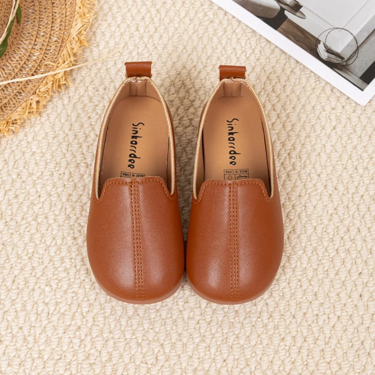 ohsofy Boys Girls Soft Slip-On Loafers Comfort Cozy Oxford Rubber Sole Casual Wedding Party Dress Shoes(Toddler/Little Kid)