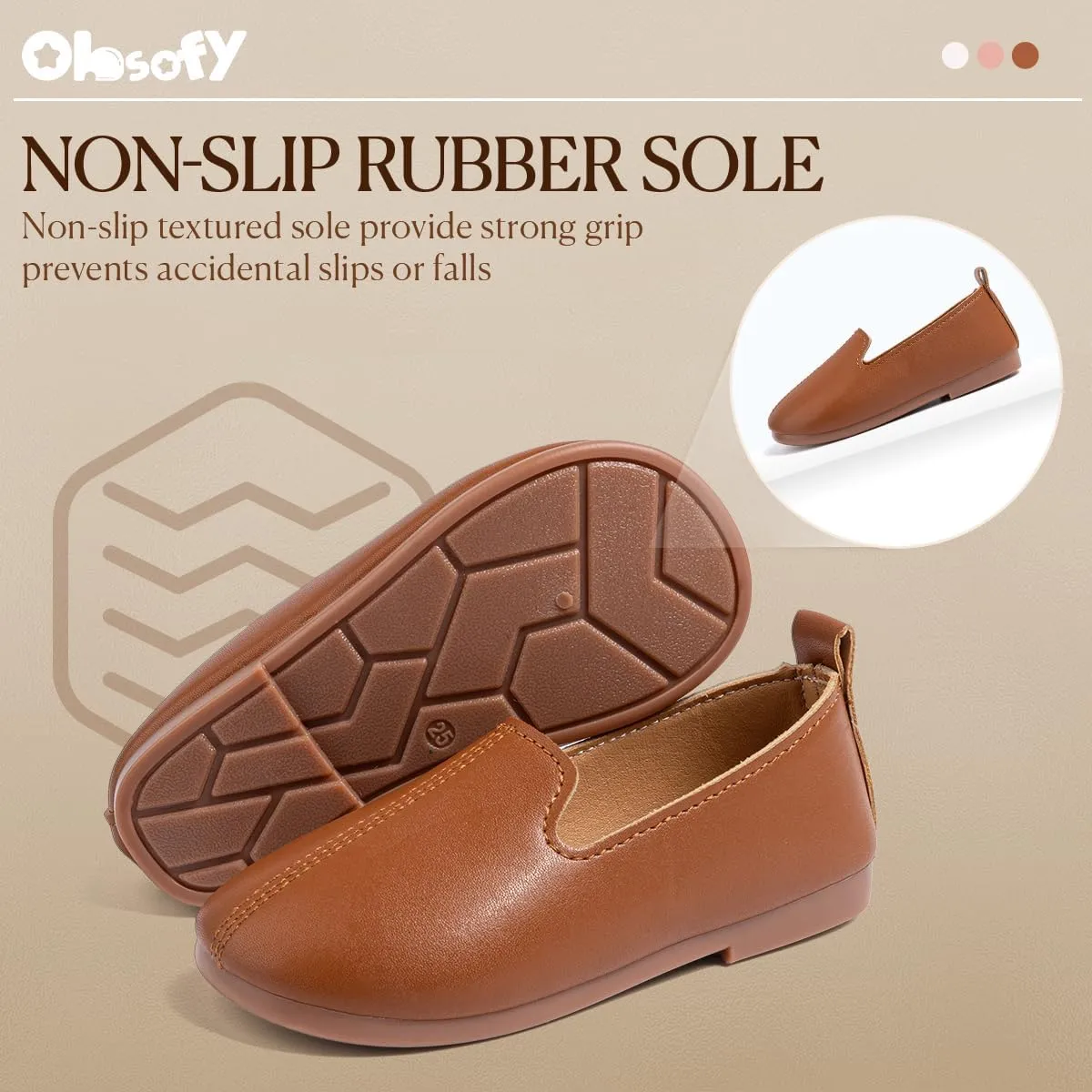 ohsofy Boys Girls Soft Slip-On Loafers Comfort Cozy Oxford Rubber Sole Casual Wedding Party Dress Shoes(Toddler/Little Kid)