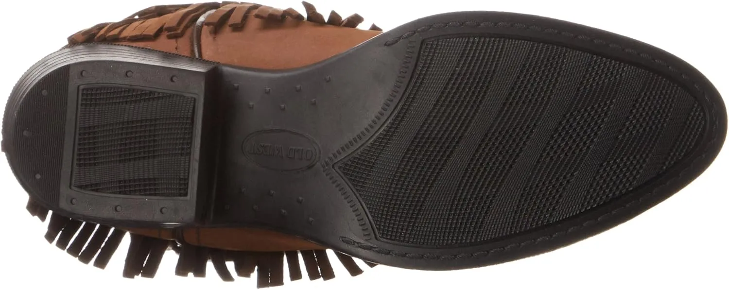 Old West Girl's 8125 Corona Leather Fringe Cowboy-Style Fashion Boots Western